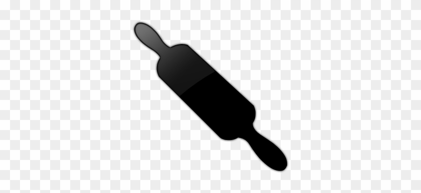 Black Clipart Rolling Pin - Rolling Pin Clipart Black #482308