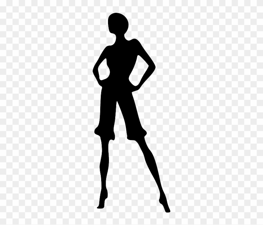 Silhouette Woman, Girl, Female, Pants, Person, Shorts, - Woman With ...