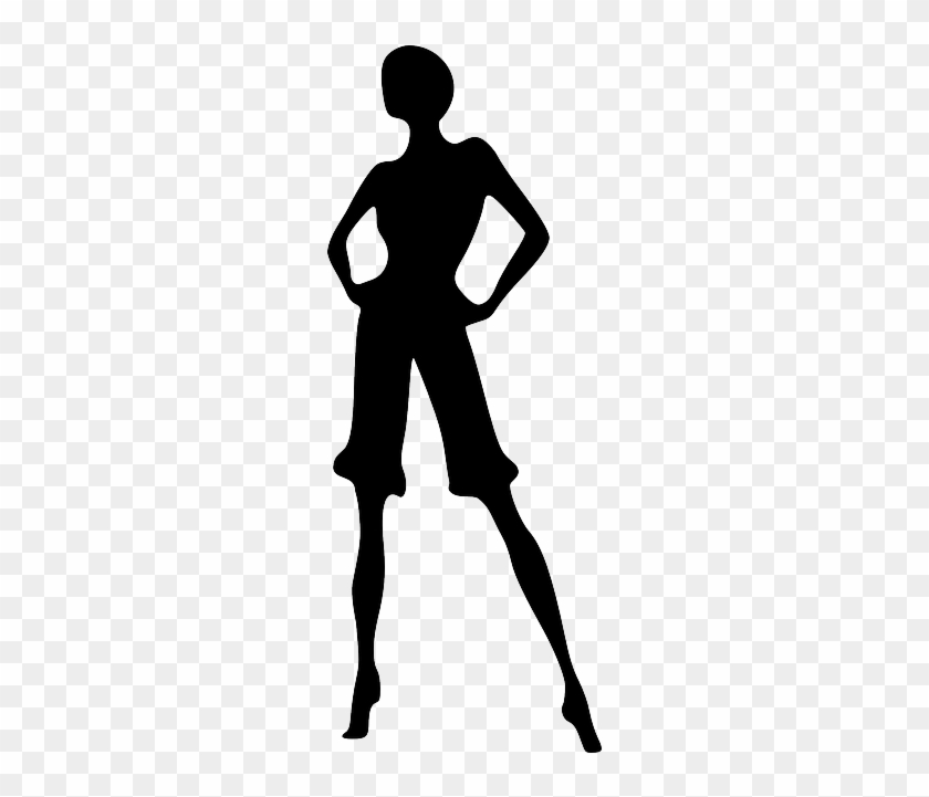 Silhouette Woman, Girl, Female, Pants, Person, Shorts, - Woman With Hands On Hips Silhouette #482315
