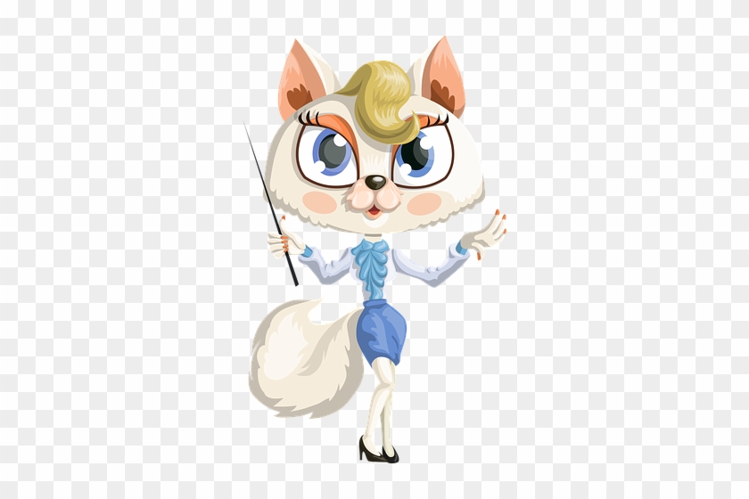Cat, Pet, Animal, Cute, Female - Cartoon Cat Teacher #482467