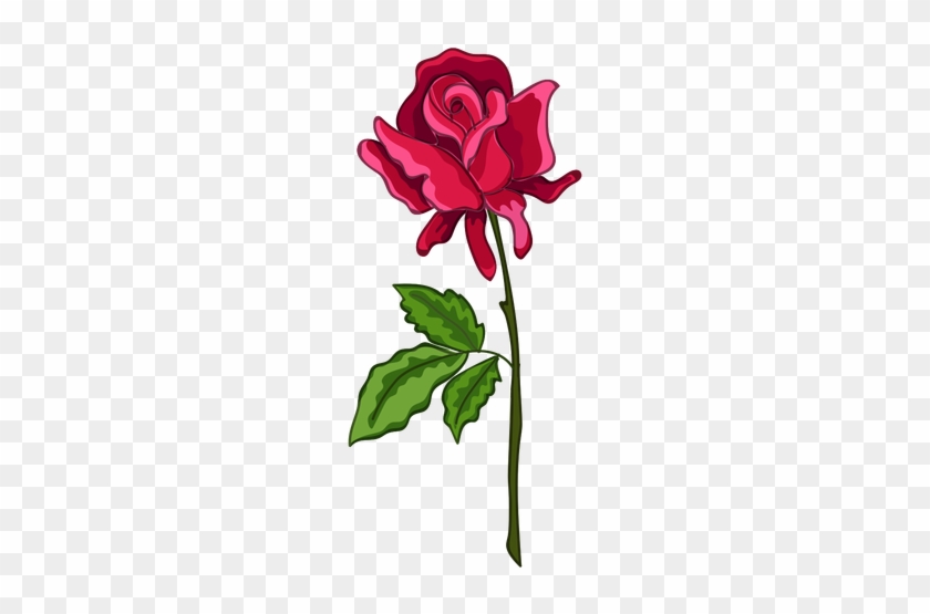Rose Stem Water Paint Icon Transparent Png - Drawn Rose #482555