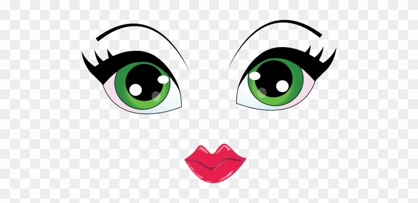 Pretty Face Smiley Emoticon - Girl Cartoon Eyes Png #483099