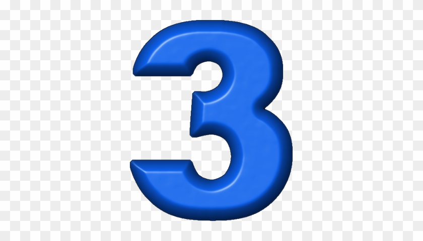 Blue Refrigerator Magnet - Imagens Numeral 3 #483154