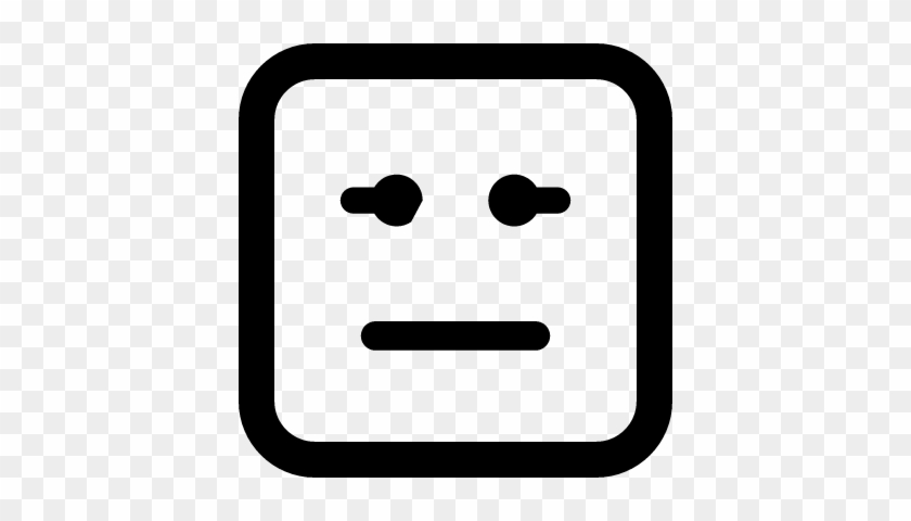 Emoticon Square Face With Straight Mouth And Eyes Lines - Numbers 3 Icon #483183