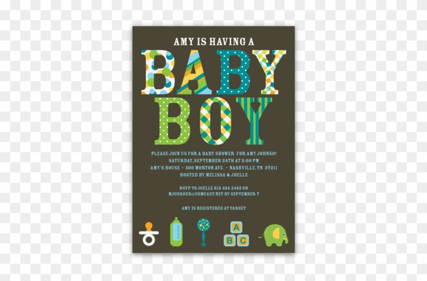 Pattern Letters Baby Shower Invitations - Baby Shower Invitations #483274