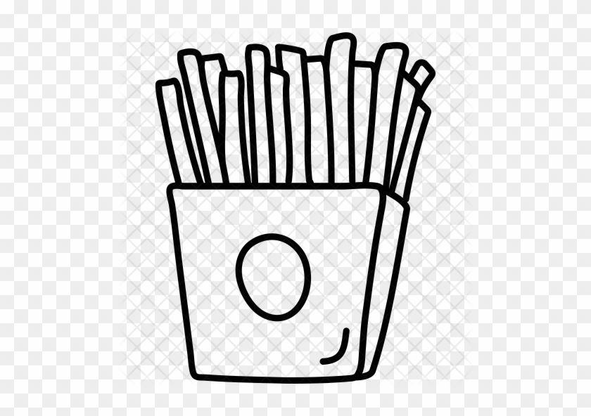 French-fries Icon - Fast Food Icon Drawing Png #483329