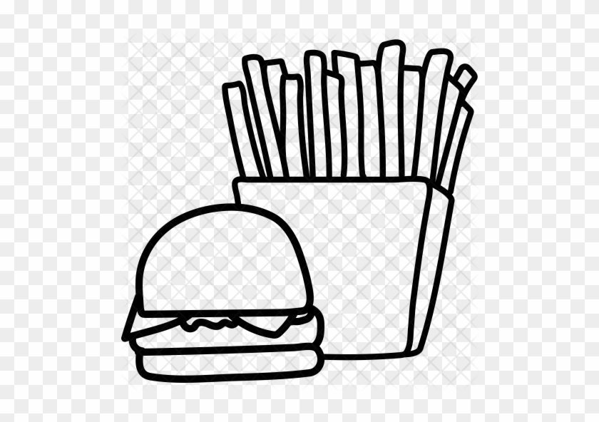French-fries Icon - Fast Food Icon Drawing Png #483336