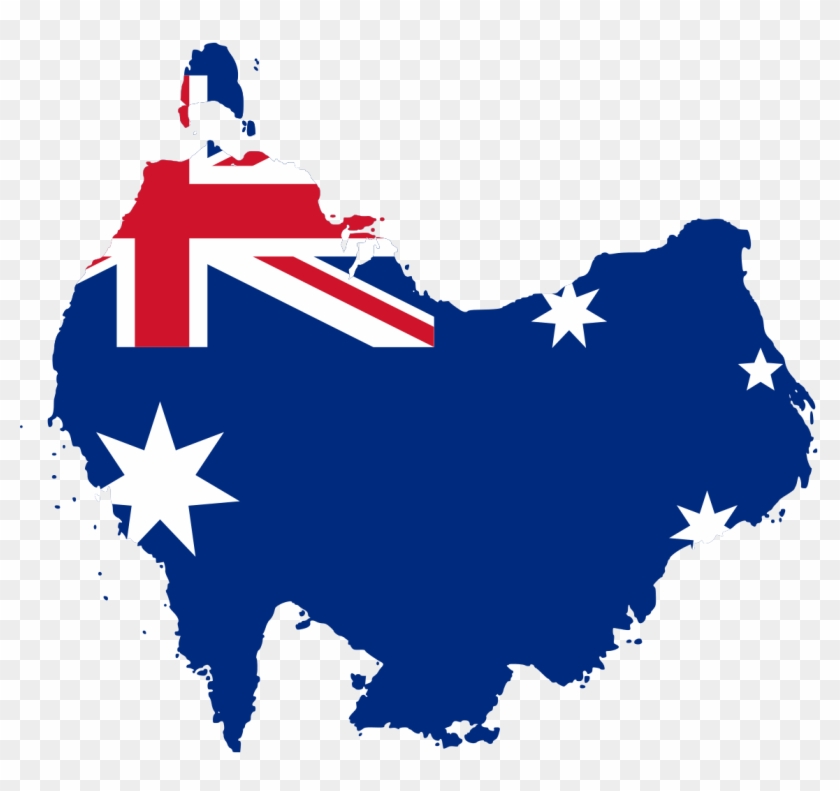Upside-down Australia Flag Map - Australia Flag Map Vector #483372