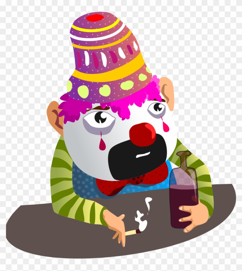 Sad Clown Drinking By Himself At The Bar For Personal - Payaso Triste Png #483382