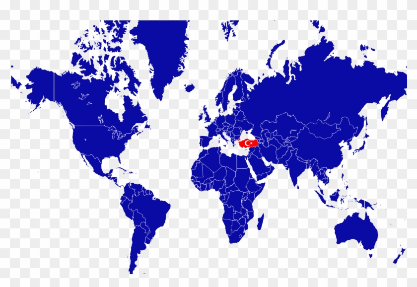 World Map Turkey Flag Hd Image Png Full Original Size - World Map Blank Grey #483402