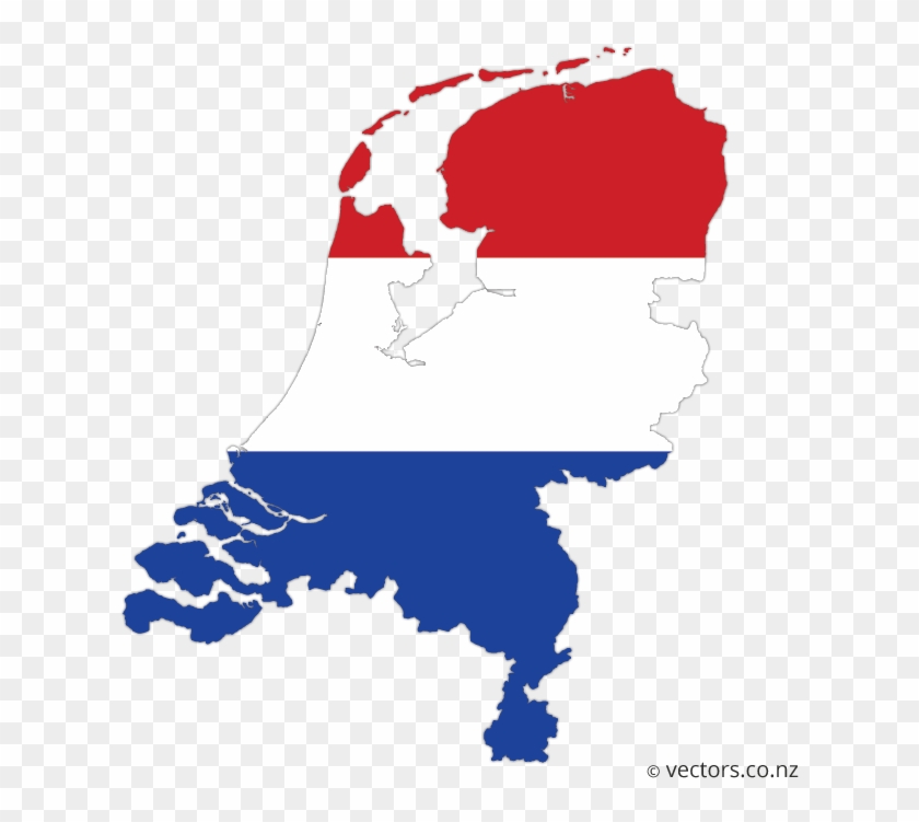 Flag Vector Map Of The Netherlands Vectors - Nederland Rood Wit Blauw #483429