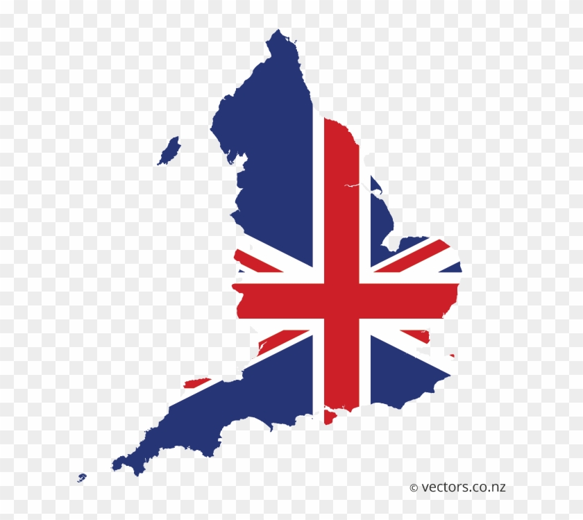Uk Flag Vector Map Of England - Uk Vector Map Flag #483455