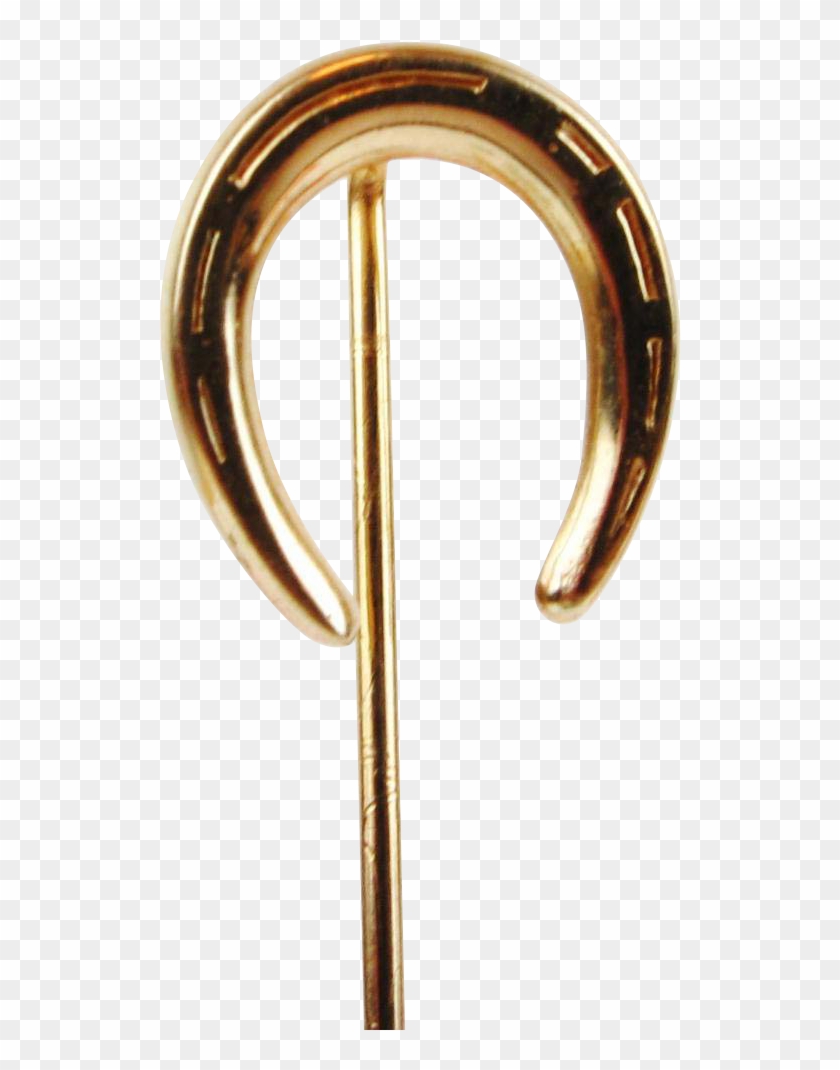 Vintage Lucky Horseshoe Stick Pin 14k Gold From Vintage - Drinking Straw #483465