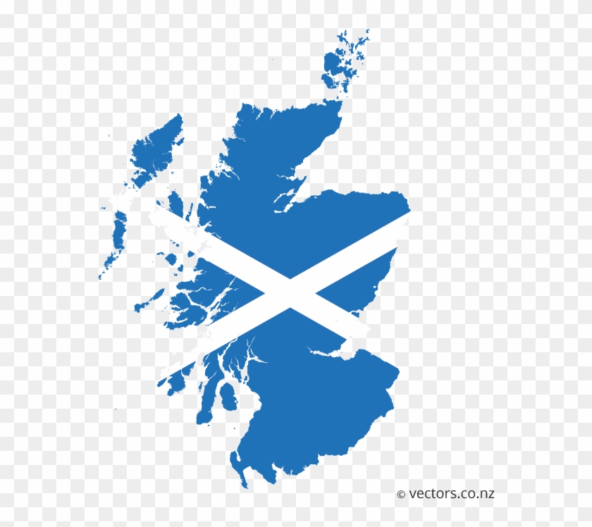 Flag Vector Map Of Scotland - Flag Map Of Scotland #483467
