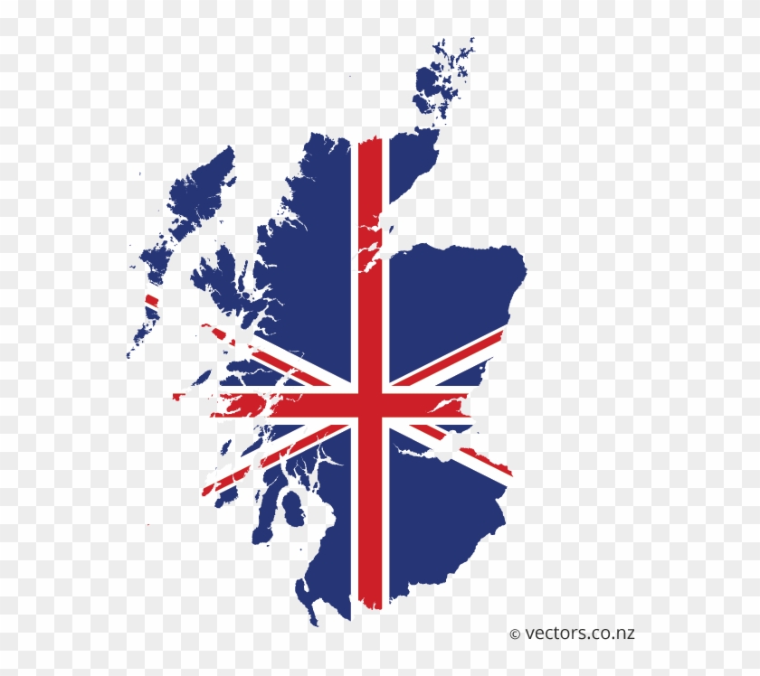 Uk Flag Vector Map Of Scotland - Scotland Vector #483530