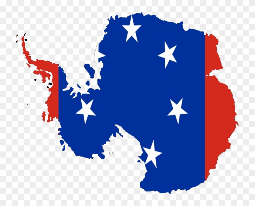 Flag-map Of Antarctica - Map Of Antarctica Png #483544