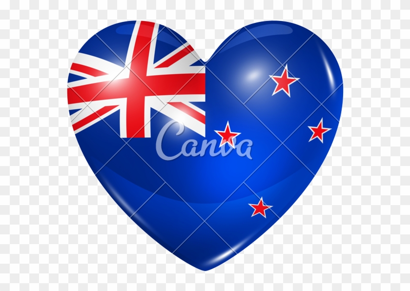 Love New Zealand, Heart Flag Icon - Australian Flag Heart Shape #483556