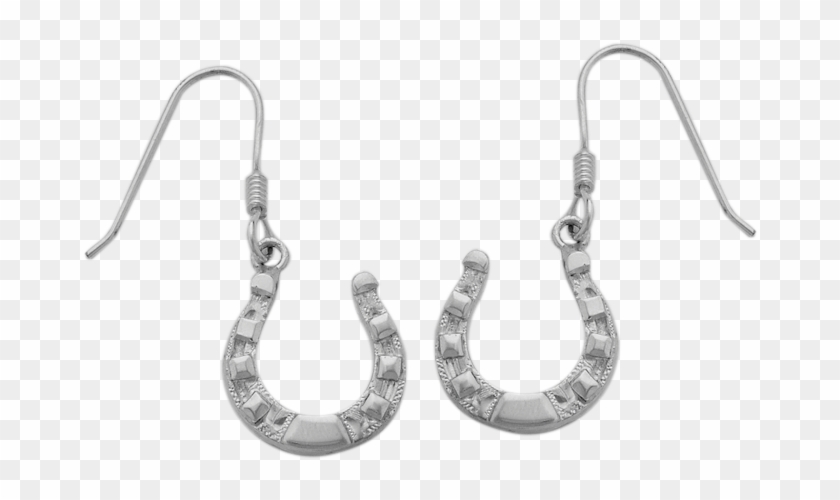Vendor-unknown Collections Bar V Plated Horseshoe Dangle - Bar V Ranch Women's Horseshoe Silver Western Earrings #483711