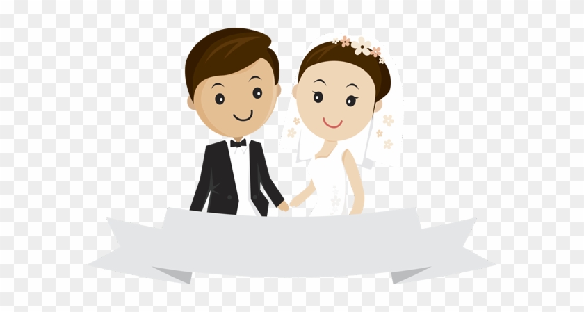 Happy Wedding Png - Cartoon Wedding Couple Png #483995