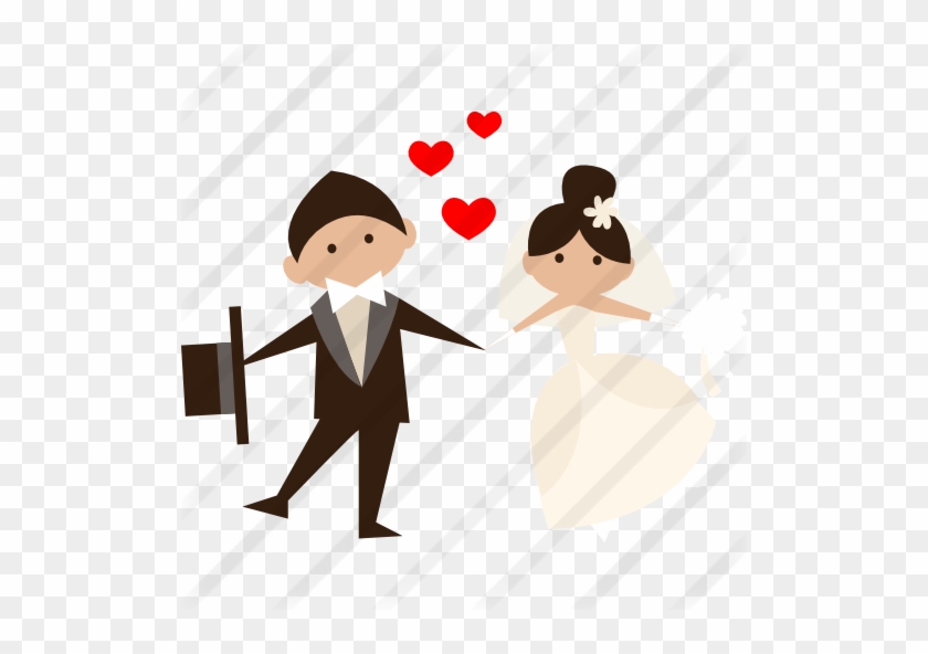 Wedding Couple - Cartoon Bride And Groom - Free Transparent PNG Clipart  Images Download