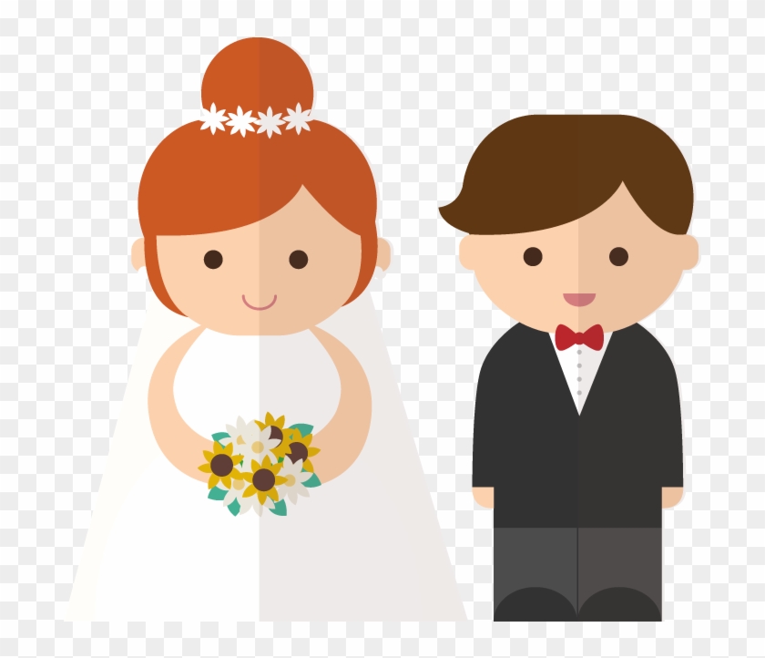 Bride And Groom Clipart Transparent Background Clipart - Bride And Groom Cartoon Png #484029