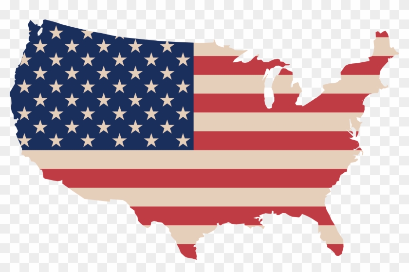 Free Clipart Of A Map Of America With A Flag - United States Flag Throw Blanket #484139