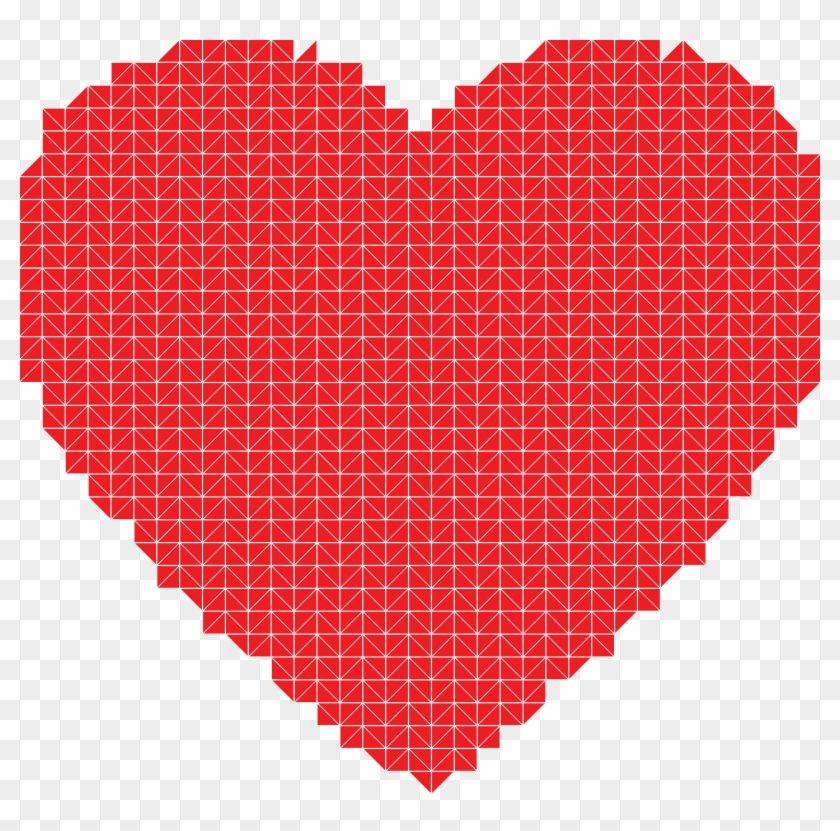 Free Clipart Of A Mosaic Heart In Red - Wool Heart #484223