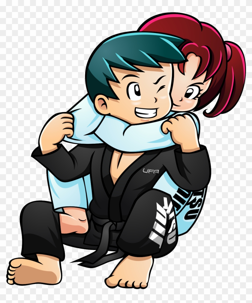 Cartoon Image Of Kids Jiu Jitsu Rear Naked Choke - Jiu Jitsu Cartoon Png #484261