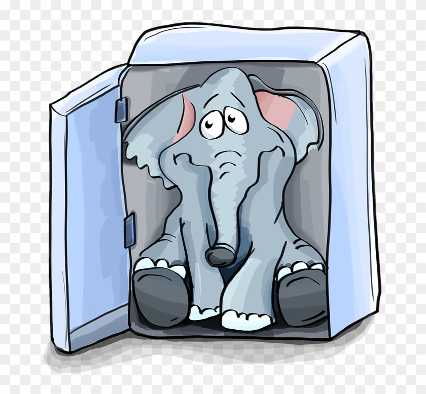 Freezer Cliparts 18, Buy Clip Art - Elephant In A Refrigerator #484402