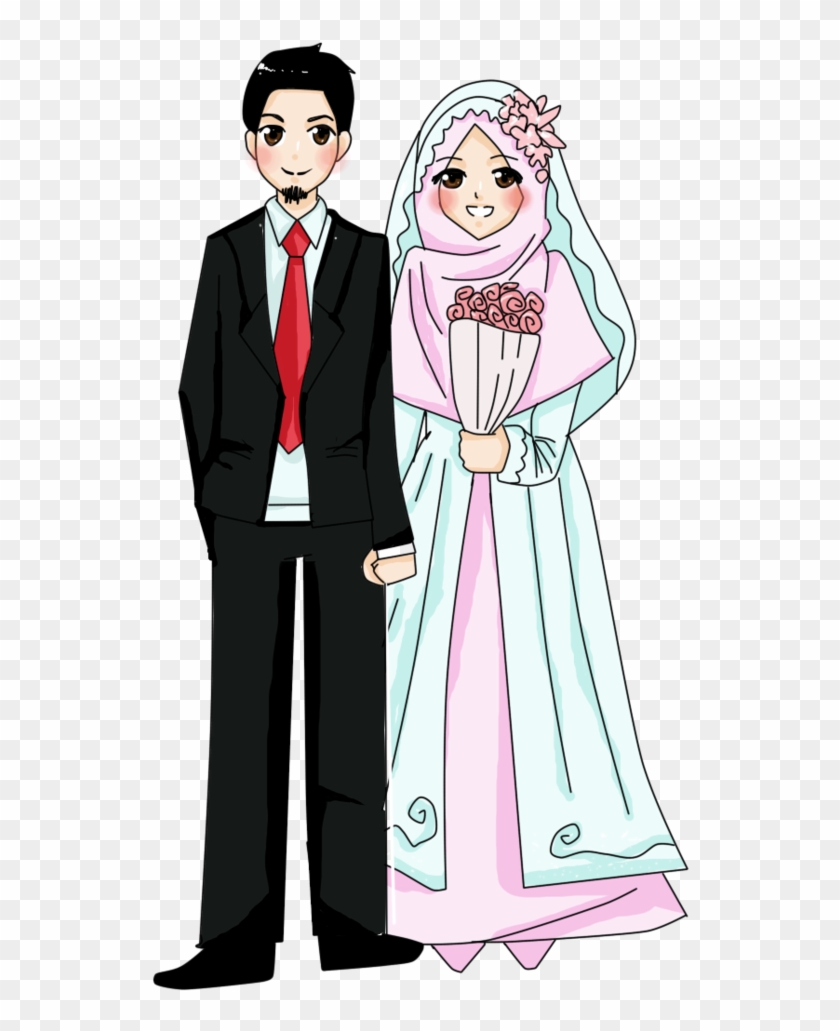 Happy Wedding Muslimah By Kurapikarryn0402 - Muslim Wedding Cartoon Png #484404