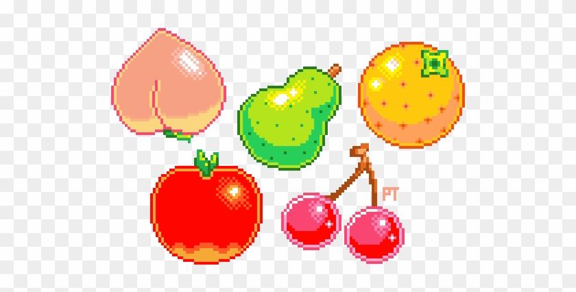 Fruits N Vegetables Clipart - Peach Fruit Pixel Art #484499