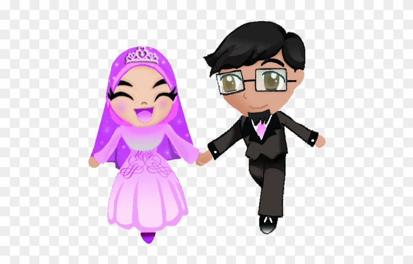 Wedding Couple 1 By Salcybercat - Muslim Wedding Cartoon Png #484603