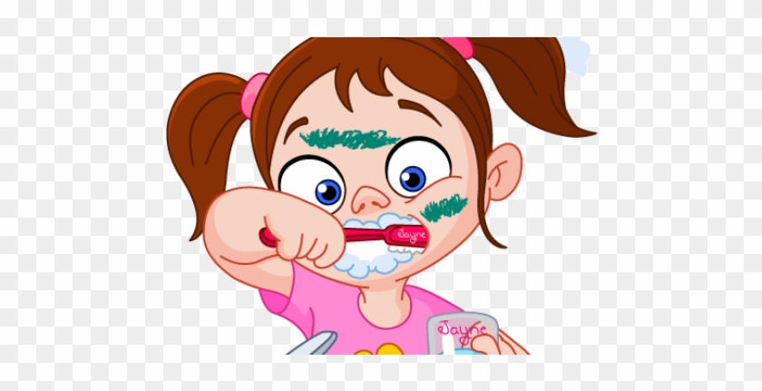 Illustration Of Girl Brushing Her Teeth - Girl Brushing Teeth Cartoon -  Free Transparent PNG Clipart Images Download
