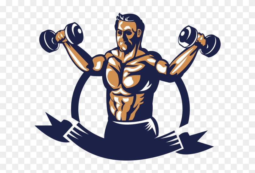 Bodybuilder Clipart With Dumbbell #484748