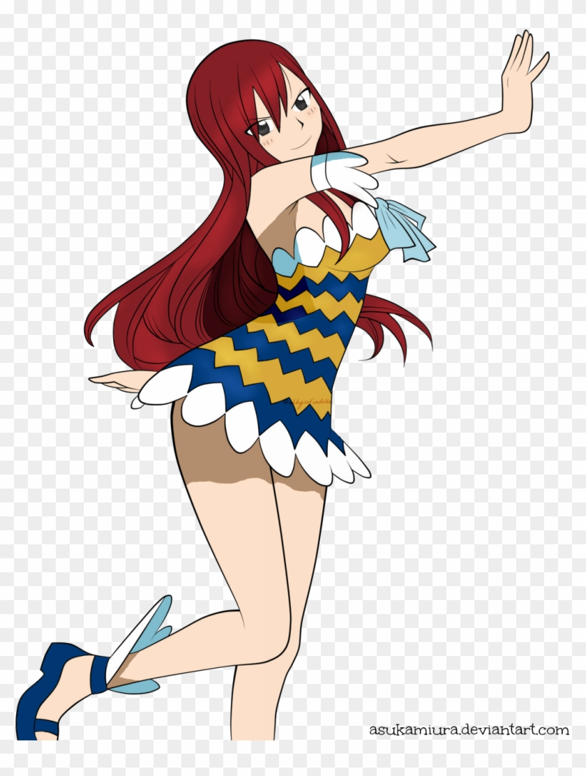 Erza Scarlet In Wendy's Clothes - Fairy Tail Wendy Dress #484946