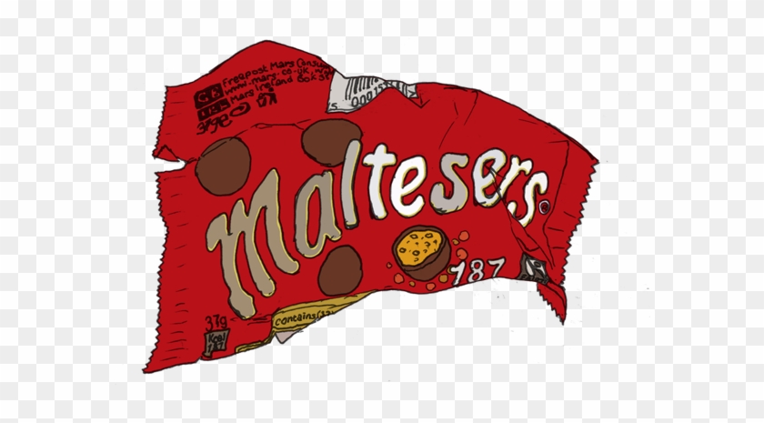 Empty Chocolate Wrapper Coloured Drawing Of An - Maltesers #484991