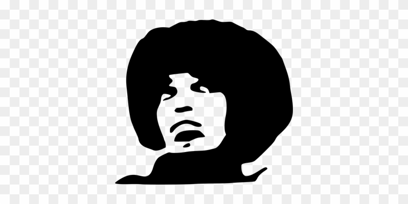 Woman Person Face Female Portrait People B - Black And White Angela Davis #485099