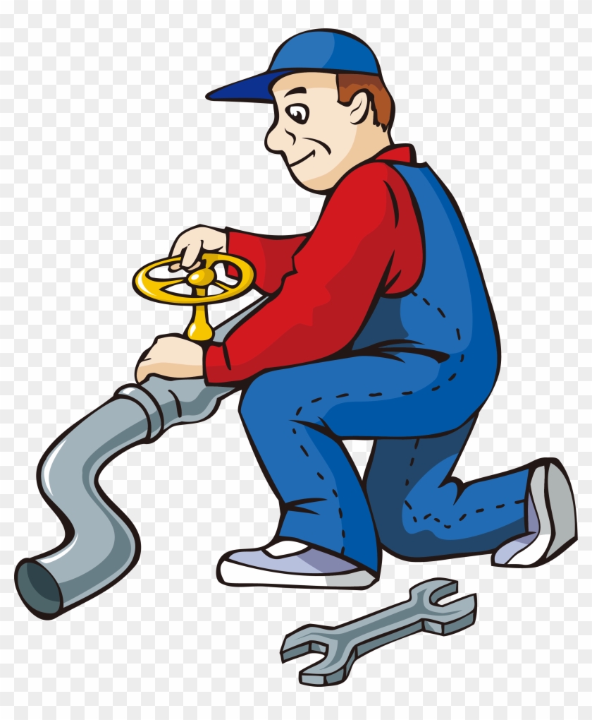 Cartoon Water Pipe Repairman - Cartoon Image Of Plumber #485201