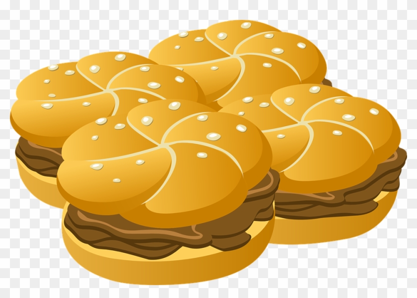 Burger Buns Eating Meat Food - Булочка Вектор Пнг #485236