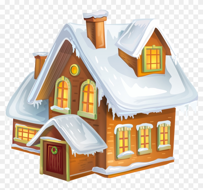 Christmas Winter House Transparent Png Clip Art Image - Winter House Png #485288