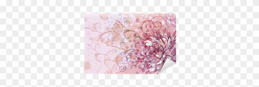 Gentle Vector Background With A Motley Flower And Swirls - Chrysanths #485537