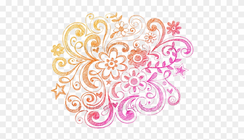 Hand-drawn Sketchy Flowers And Swirls Doodle Vector - Hope For Your Heart #485544