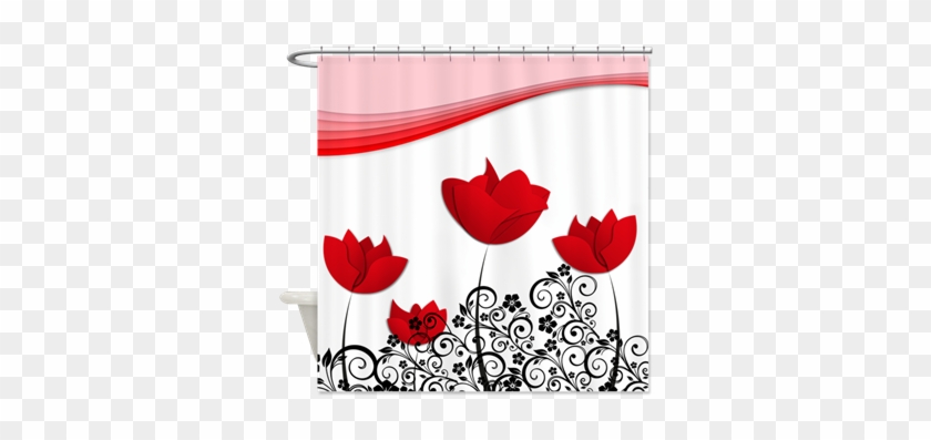 Red Tulip Swirls Shower Curtain - Record Book: Personal Calendar Of Important Celebrations #485565