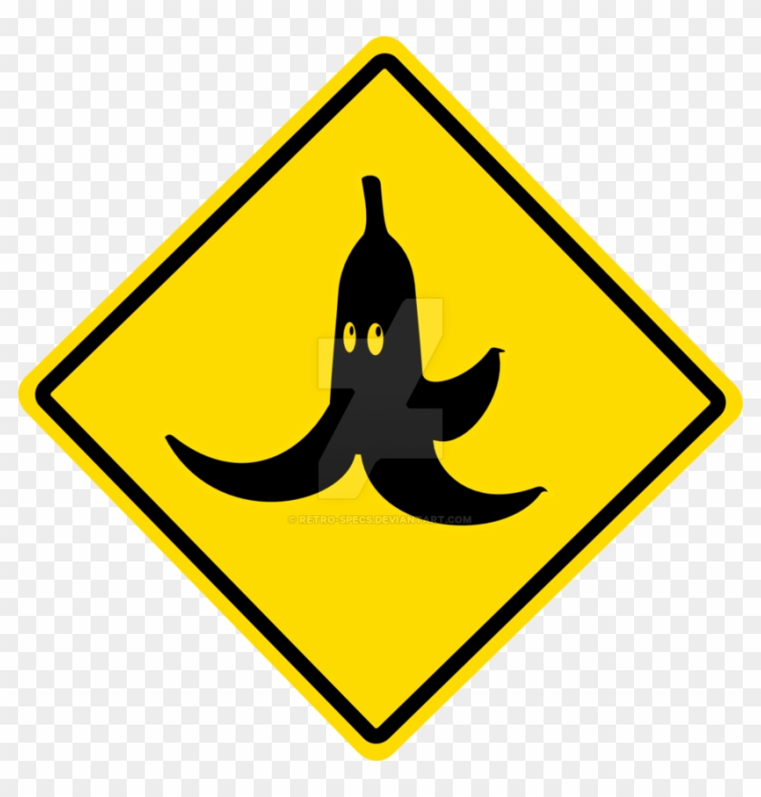 Banana Clipart Mario - School Ahead Road Sign #485647