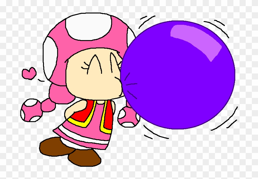 Toadette Blowing A Grape Bubble Gum By Pokegirlrules - Cartoon #485688