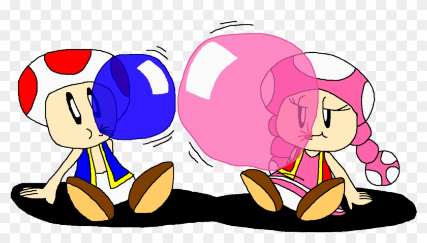 Toad And Toadette Color Gum Blow By Pokegirlrules - Cartoon #485758