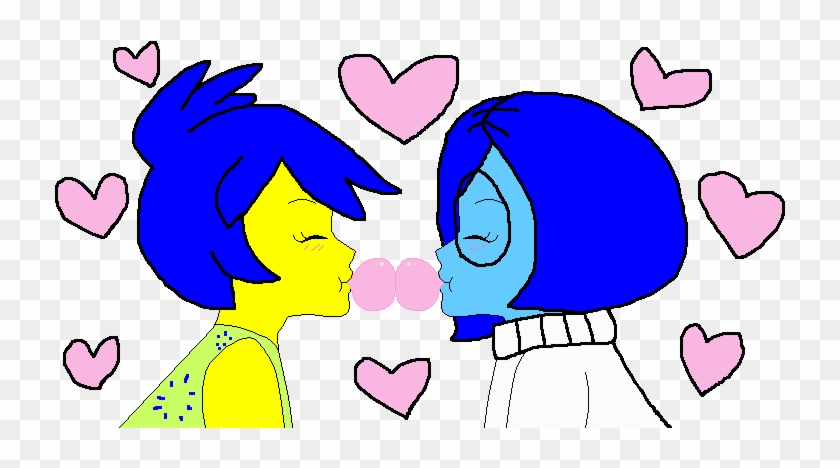 Joy X Sadness Blowing Bubble Kiss By Pokegirlrules - Cartoon #485815