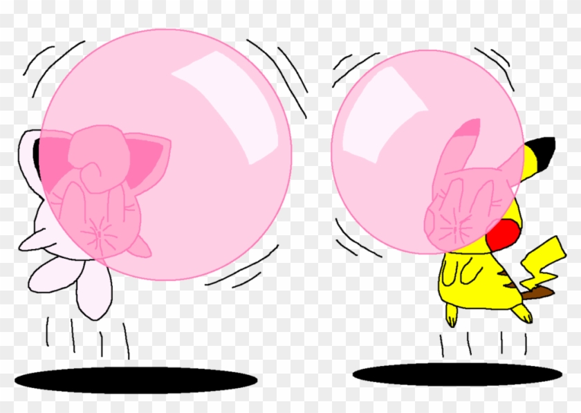 Pikachu And Jigglypuff Floating Bubbles By Pokegirlrules - Cartoon #485823
