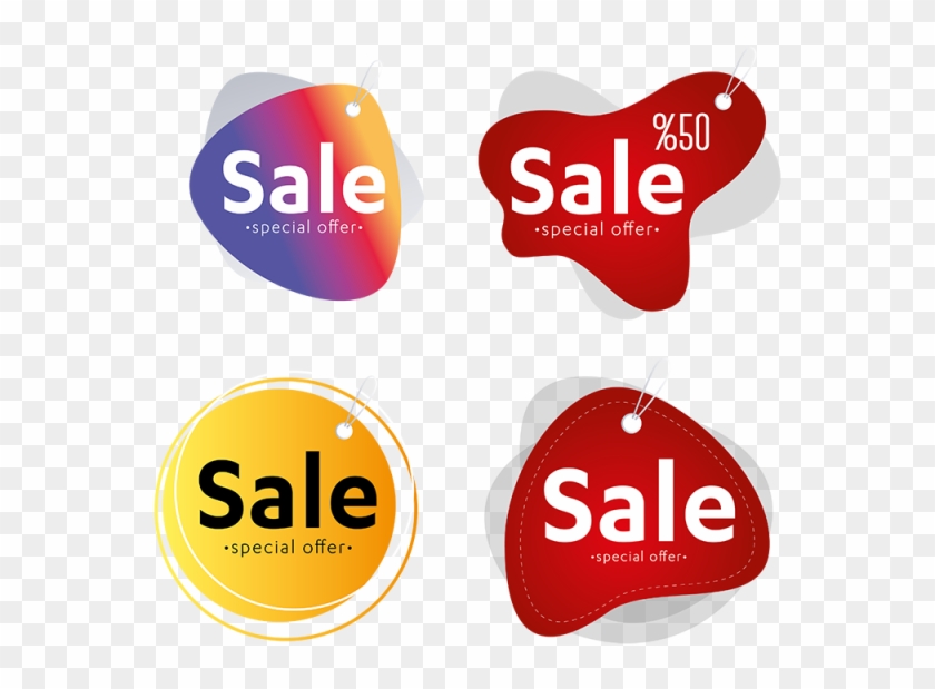 Vector Conjunto De Etiquetas De Venta Gratis Png Y - Vector Graphics #485847