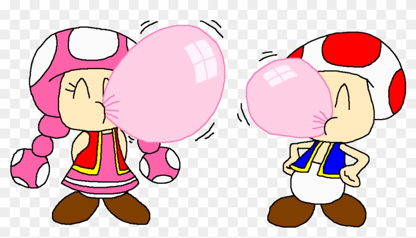 Toad And Toadette Bubble Gum Blowing By Pokegirlrules - Bubble Gum #485875